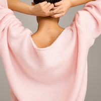 Oversized Knit Off-The-Shoulder Sweater | Soft Girl Pink