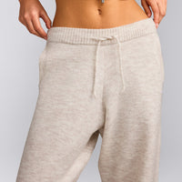 Oversized Knit Straight Leg Bottoms | Oat Marl