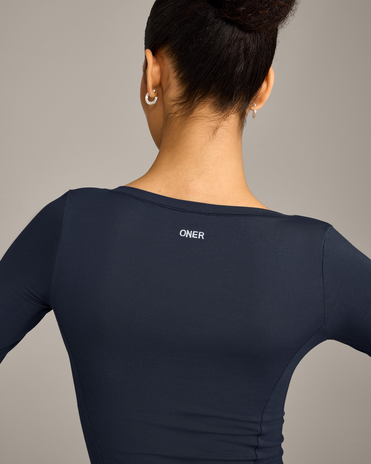 Mellow™ Motion Wide V Neck 3/4 Length Sleeve Mid Top | True Blue