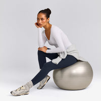 Mellow™ Motion Wide V Neck Long Sleeve Top | White