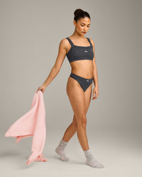 Seamless Scoop Neck Bralette | Charcoal Marl