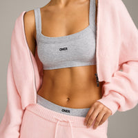 Seamless Scoop Neck Bralette | Grey Marl