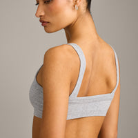 Seamless Scoop Neck Bralette | Grey Marl
