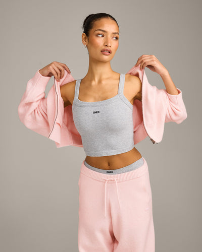 Seamless Scoop Neck Vest | Grey Marl