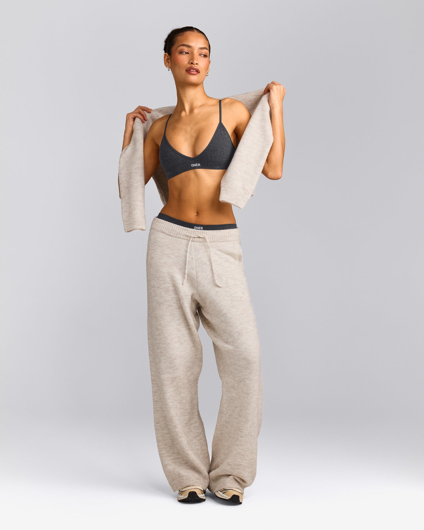 Seamless Strappy Bralette | Charcoal Marl