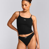 Seamless Strappy Vest | Black