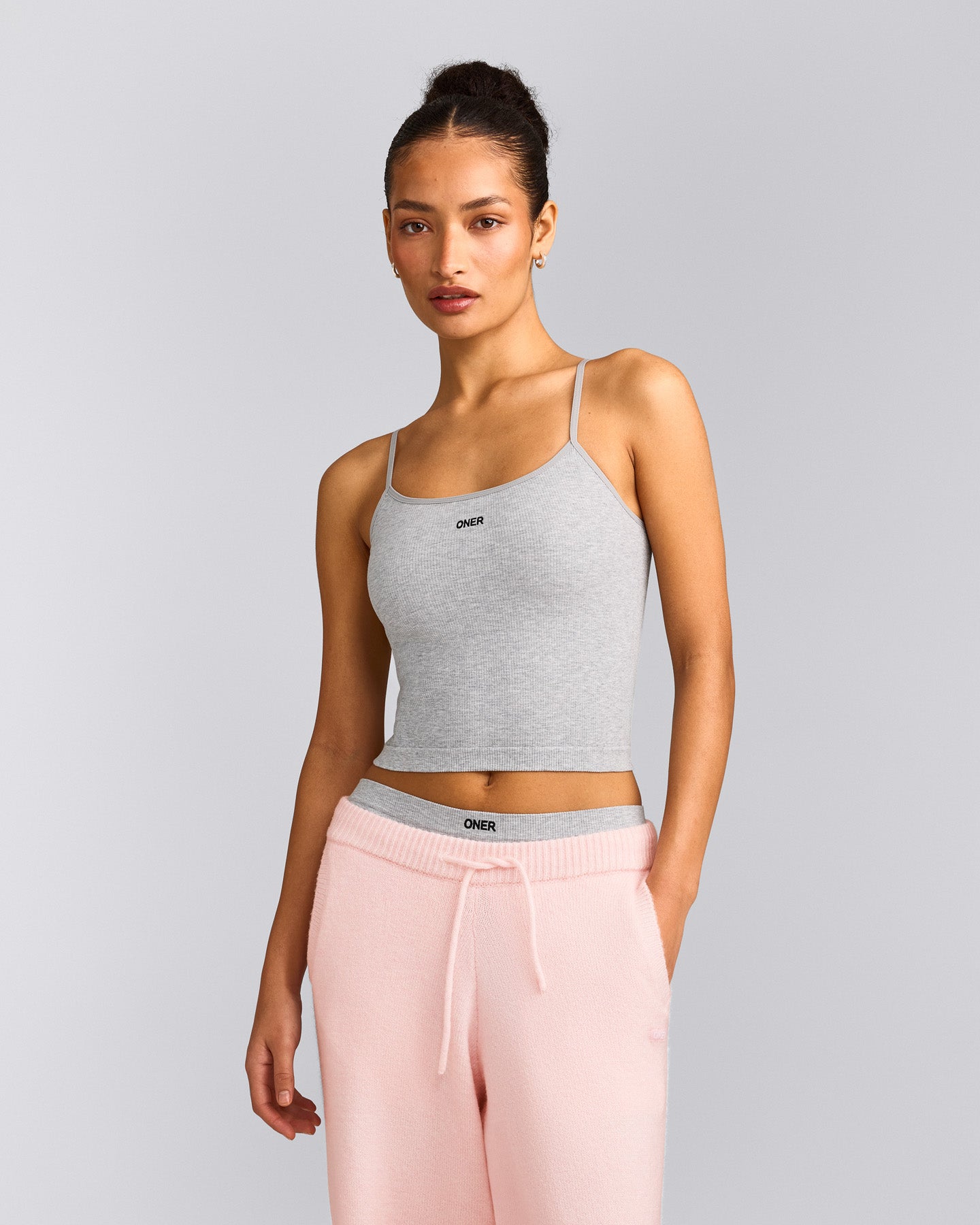 Seamless Strappy Vest | Grey Marl
