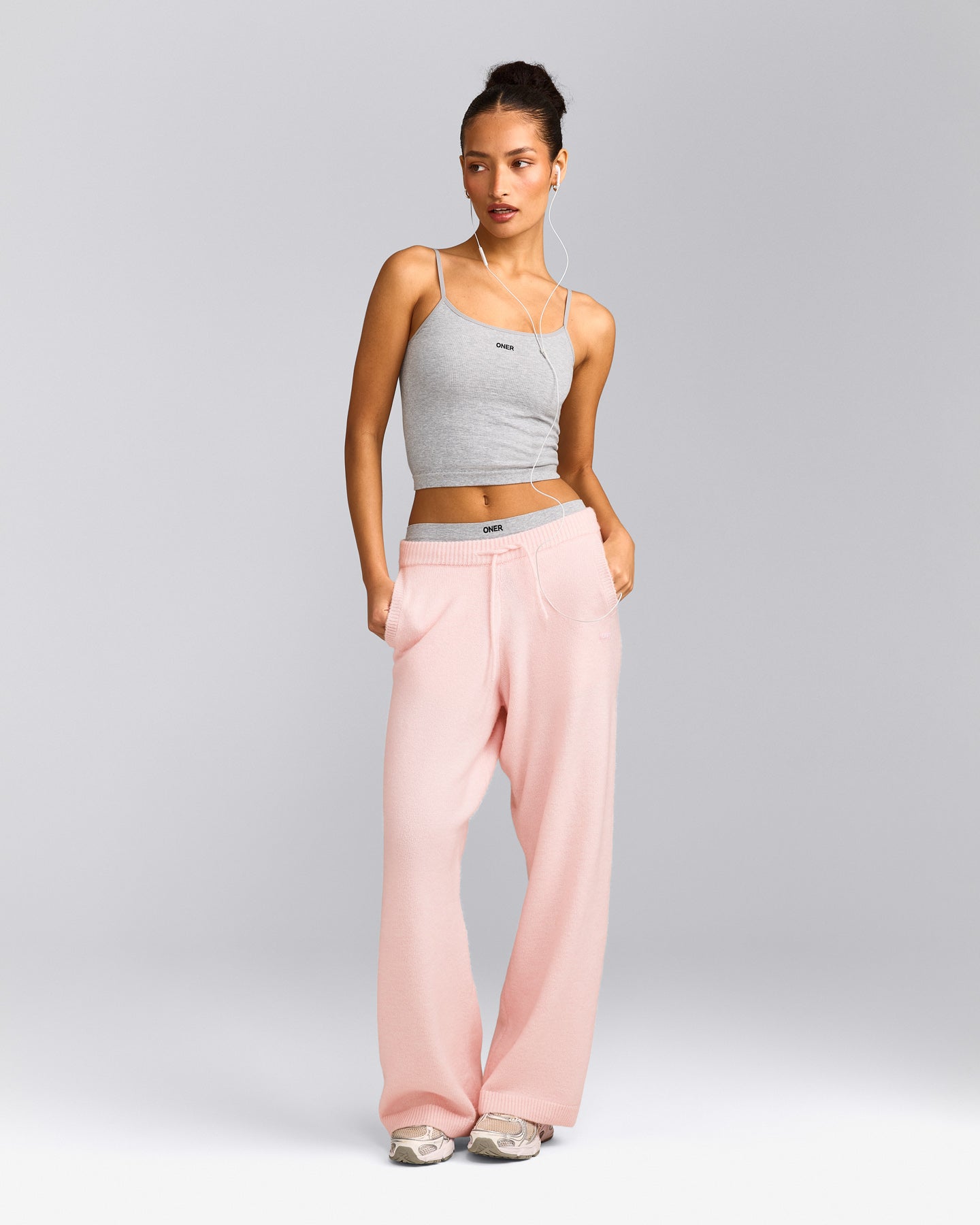 Seamless Strappy Vest | Grey Marl