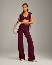 SoftMotion™ Straight Leg Bottoms with Grey Logo | Cherry Lacquer Purple