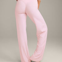 SoftMotion™ Straight Leg Bottoms with Grey Logo | Soft Girl Pink