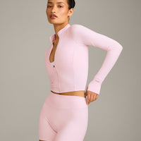 SoftMotion™ Mid Jacket with Grey Logo | Soft Girl Pink
