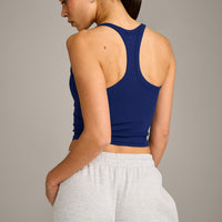 Mellow™ Rib Racer Back Mid Vest with Built in Bra Shelf | Varsity Blue