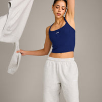 Mellow™ Rib Racer Back Mid Vest with Built in Bra Shelf | Varsity Blue