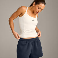 Mellow™ Rib Racer Back Vest with Built in Bra Shelf | Off White