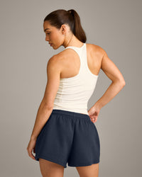 Mellow™ Rib Racer Back Vest with Built in Bra Shelf | Off White