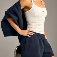 Mellow™ Rib Racer Back Vest with Built in Bra Shelf | Off White