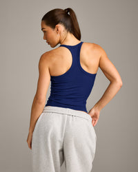 Mellow™ Rib Racer Back Vest with Built in Bra Shelf | Varsity Blue