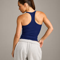 Mellow™ Rib Racer Back Vest with Built in Bra Shelf | Varsity Blue