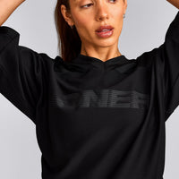 Oversized V Neck T-Shirt with Oner Graphic | Black