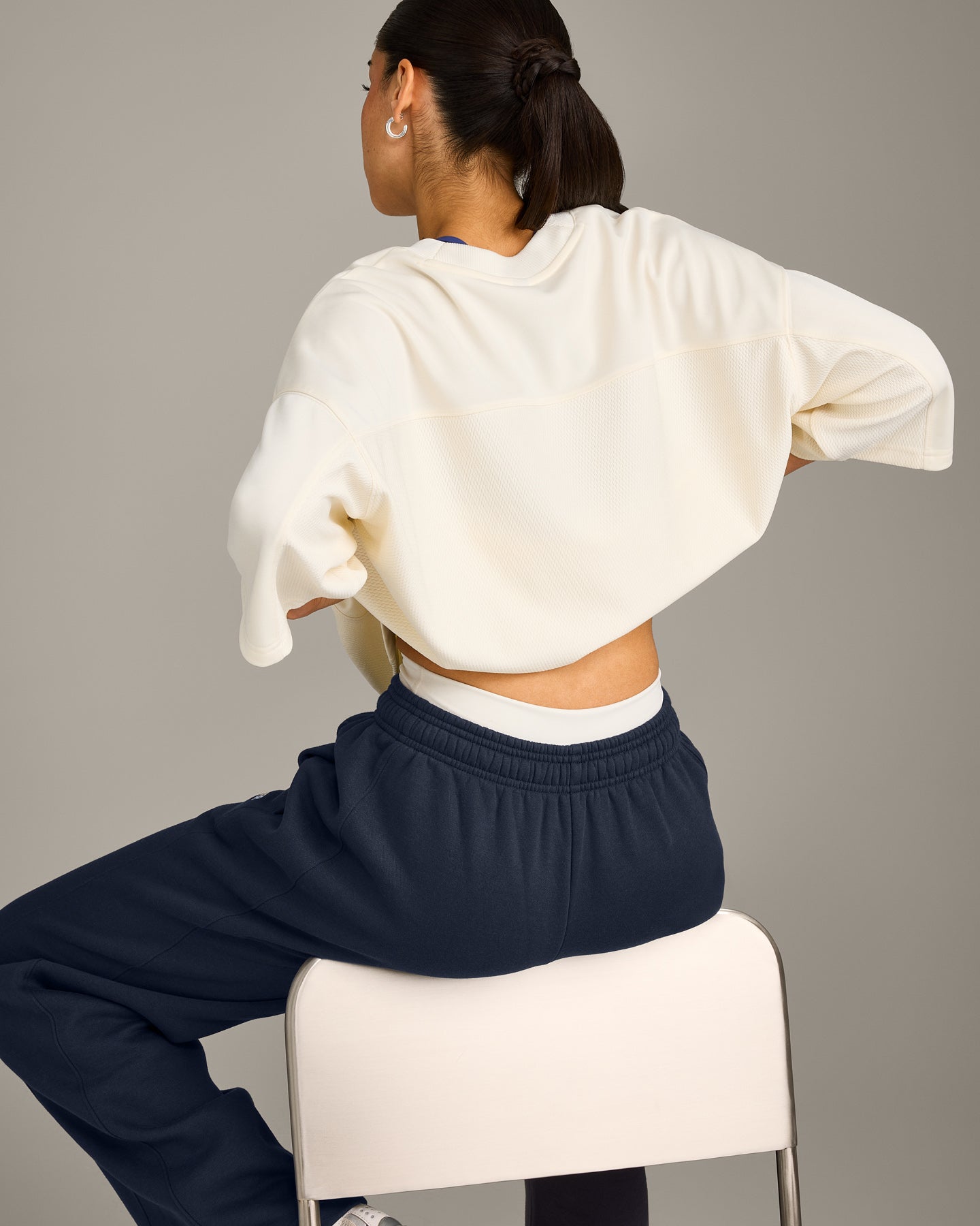 Oversized V Neck T-Shirt with Oner Graphic | Off White