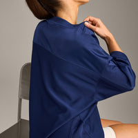 Oversized V Neck T-Shirt with Oner Graphic | Varsity Blue