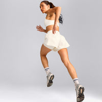 UnifiedMove™ Double Layer Shorts 5" with Reflective Logo | Marshmallow White