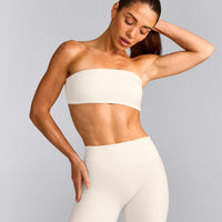 UnifiedMove™ Micro Bandeau Bralette with Reflective Logo | Marshmallow White