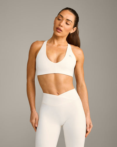 UnifiedMove™ Micro Bralette with Reflective Logo | Marshmallow White
