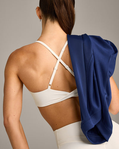UnifiedMove™ Micro Bralette with Reflective Logo | Marshmallow White