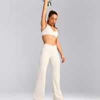 UnifiedMove™ Wrap Flared Bottoms with Reflective Logo | Marshmallow White