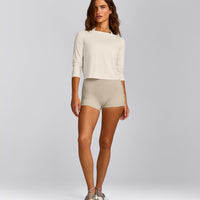FormeSoft™ Relaxed Slash Neck Long Sleeve Top | Marshmallow White