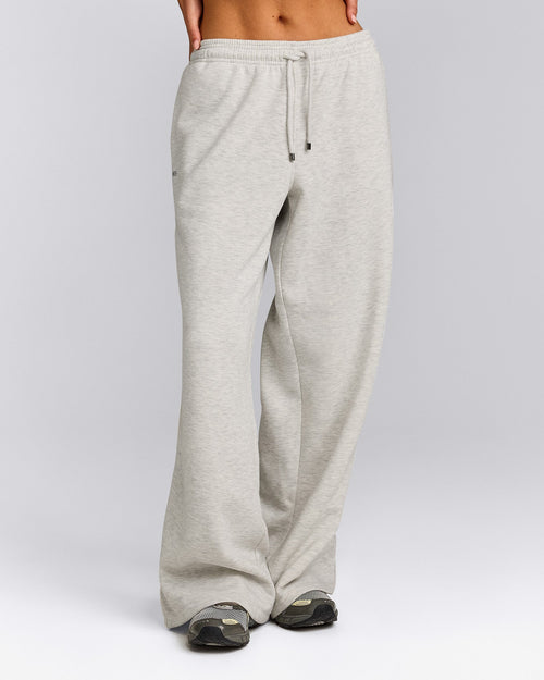 Jersey Tracksuit Straight Leg Joggers | Light Grey Marl