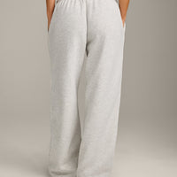 Jersey Tracksuit Straight Leg Joggers | Light Grey Marl