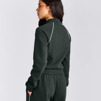 Jersey Tracksuit Zip Through Jacket | Emerald Noir