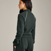 Jersey Tracksuit Zip Through Jacket | Emerald Noir