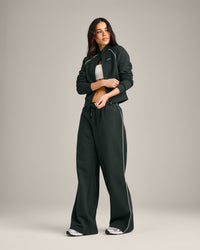 Jersey Tracksuit Zip Through Jacket | Emerald Noir