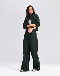 Jersey Tracksuit Zip Through Jacket | Emerald Noir