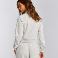 Jersey Tracksuit Zip Up Jacket | Light Grey Marl