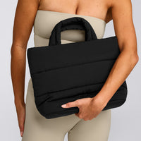 Quilted Midi Tote | Black