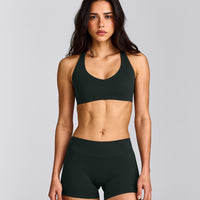 SoftMotion™ Bralette with Grey Logo | Emerald Noir