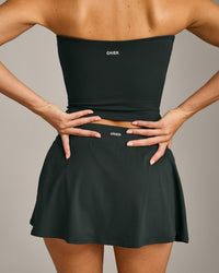 SoftMotion™ Skort with Pockets with Grey Logo | Emerald Noir