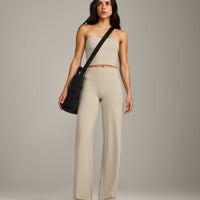SoftMotion™ Straight Leg Bottoms with Grey Logo | Oatmeal