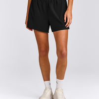 AirMove™ Lined Shorts 4" with Pocket and Reflective Logo | Black