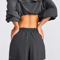 AirMove™ Lined Shorts 4" with Pocket and Reflective Logo | Coal