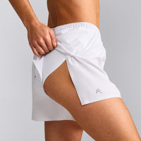 AirMove™ Lined Shorts 4" with Pocket and Reflective Logo | White