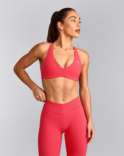 UnifiedMove™ Cross Back Sports Bra with Reflective Logo | Charged Pink
