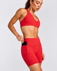 UnifiedMove™ Pocket Shorts 6" with Bonding with Reflective Logo | Muscle Mommy Red