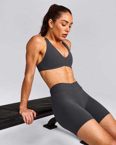 UnifiedMove™ V Front Mid Rise Shorts 6" with Reflective Logo | Coal