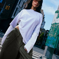Oversized Cotton Short Sleeve T-Shirt | Light Grey Marl