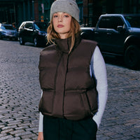 Oversized Puffer Vest | 70% Cocoa